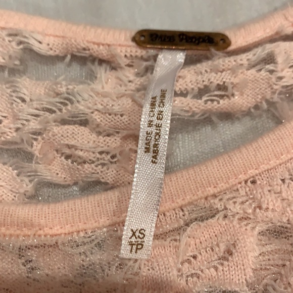 Free people sheer pink boho top - Picture 10 of 17